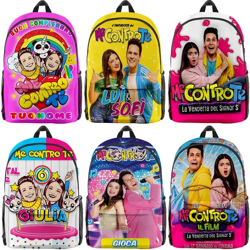 배낭 나 Contro TE School Backpacks Children Zip Rucksack 소년 소녀 Bagpack 학생 만화 3D 인쇄 배낭을 학교 가방 선물로 돌아갑니다.