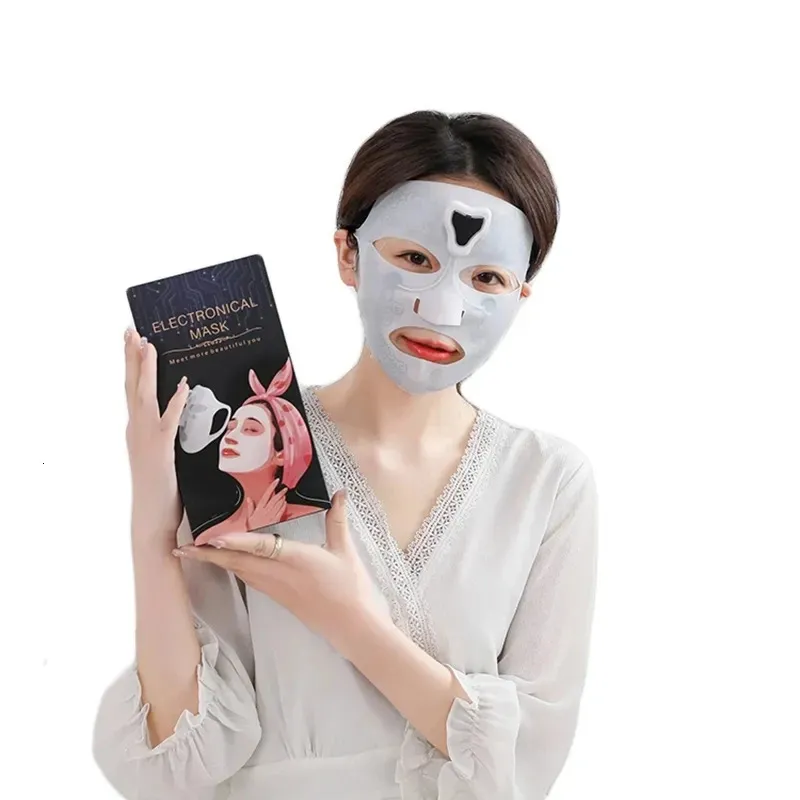 Ansiktslyftningsvibration Massager Electronic EMS Mask Face Brighten Mask Beauty Machine Skin Fuktighet Anti Wrinkle Mask 240407