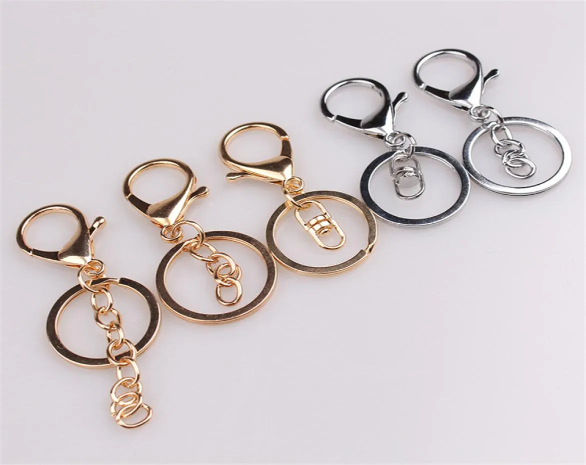 30PCSlot Keychains Key Chains Sieraden Bevindingen Componenten Goud Verzilde kreeften Clasp -sleutelhanger maken Levering Diy Jewelry3034884