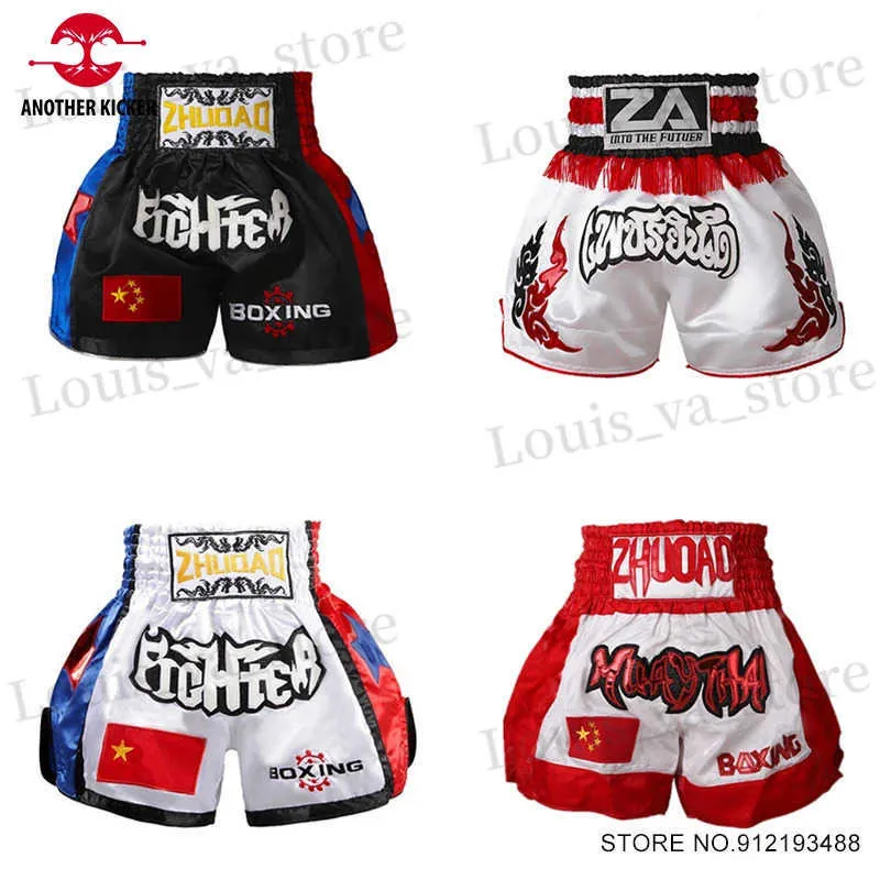 Men's Shorts Muay Thai Shorts 2024 New Embroidery Boxing Shorts Child Men Women Fighting Kickboxing Pants Gym Grappling Martial Arts Clothing T240419