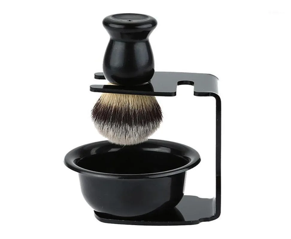 Shaving Brush Set Soap Bowl Stand Holder Plastic Handle Nylon Hair Beard Kit Barber Kit14995793