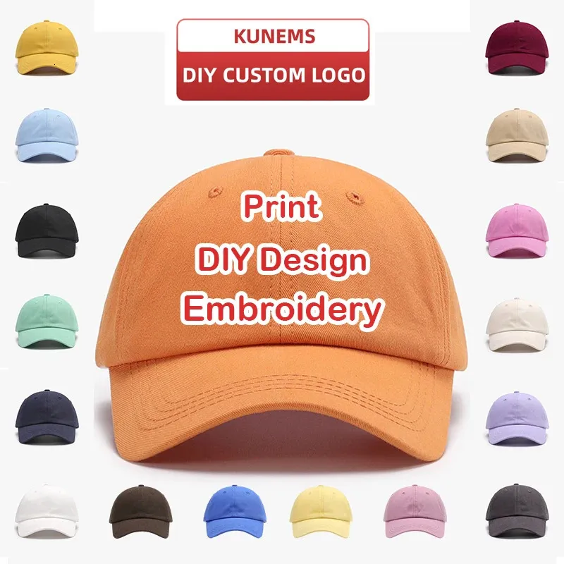 KUNEMS Anpassad hattbroderi Baseballmössa för kvinnor och män DIY Trycktextdesign Cap SOMER SUN HAT unisex grossist 240411