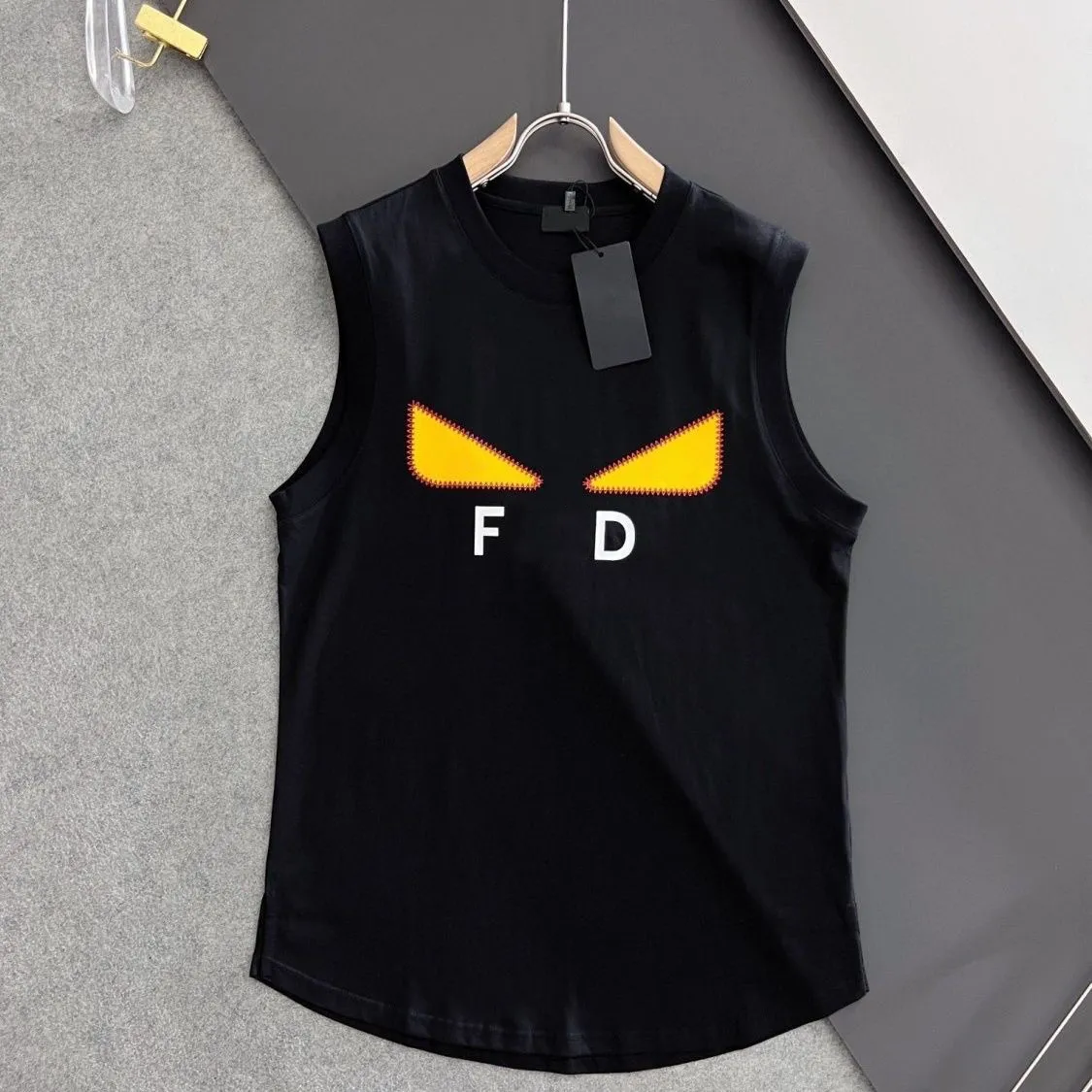 Paris Designer Mens Vest Europe and America Luxury Vest Letter Impression Logo Men Hommes Sans manches Tee Femme Top Vêtements Coton Coton Coton Tank FF Tank Asian Taille 4xl 5xl