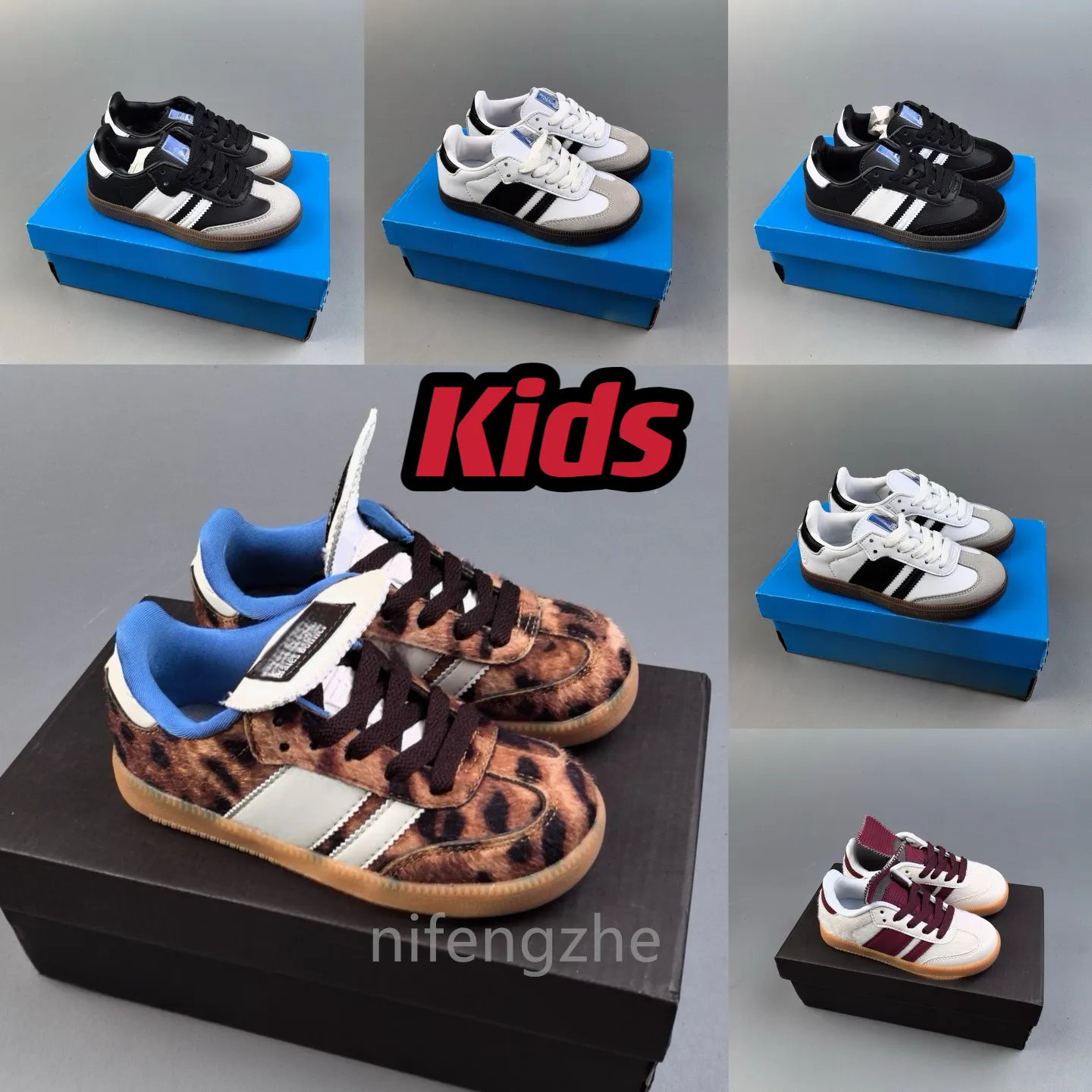 Designer original décontracté Pays de Galles Bonner chaussures léopard imprimé poney tonal kids chaussures de course chaussures extérieures designer baskets entraîneurs sportifs taille 25-35