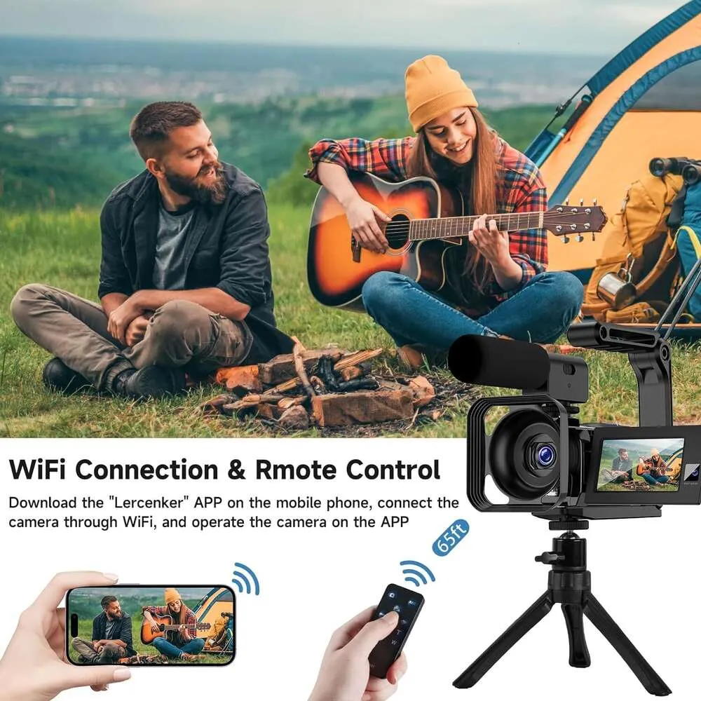 Capture Every Moment in Stunning 4K+1080P with Our Dual Lens 56MP Camera - Perfect for Vlogging and Blogging with 270 Degree Rotation and 16X Touch Screen