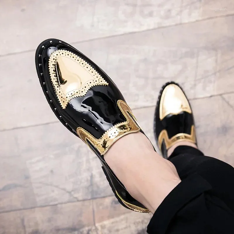 أحذية غير رسمية منصة الجلود رجال براءة براءة براءة براءة اختراع حذاء رجل الدانتيل حتى أوكسفورد فستان مصعد النادي الرسمي