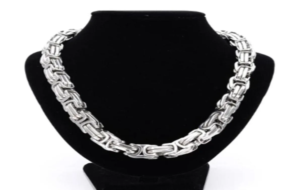 681215mm High Quality Stainless Steel Silver Color Srong Handmade Byzantine Box Link Chain Men039s Necklace Or Bracelet 1PCS8247637