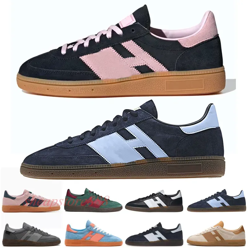 Original Handball Spezial Designer Sports Shoes Casual Platform Aluminium Blackgum Black Clear Pink Gum Collegiate Navy Men Women Navy Gum Sports Sneakers