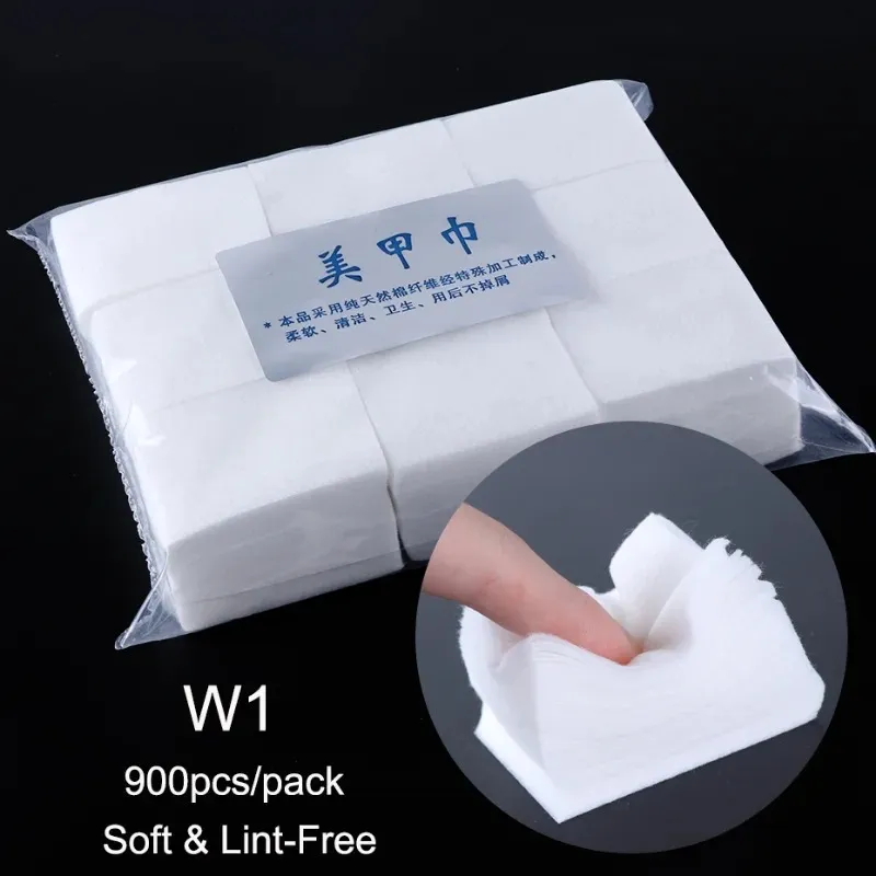 900 stks nagel katoenen Pools remover doekjes gel schone manicure pluisvrije doekjes reiniger UV-gel Poolse papieren pads handdoek nagelgereedschap