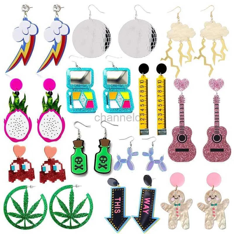 Andere oorbellen voor vrouwen Fashion Charm Hip Hop Girls Cute Sweet Sweete Exaggeration Special Creativity Tape Fruiting Angel 240419