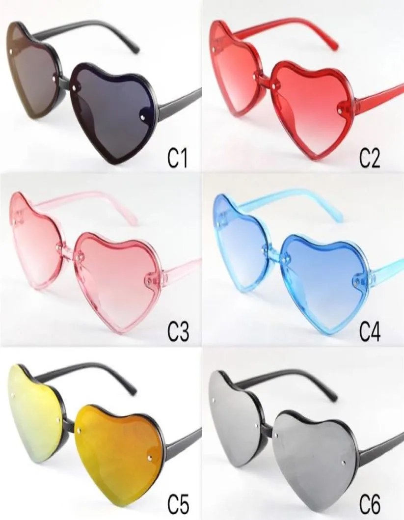 Kids Sunglasses Cute Colorful Hearts Frame Eyewear Children Size Lovely Baby Sun Glasses UV400 Whole4492325