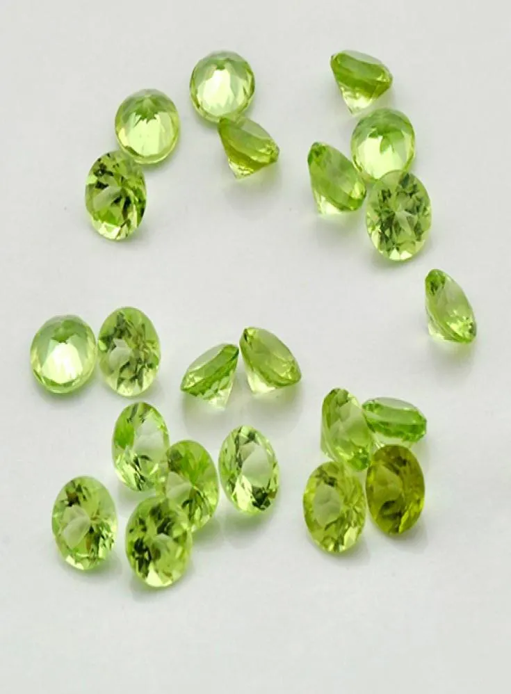 300pcslot High Quality 100 Natural Peridot Green 5 Sizes Brilliant Cut Round 25mm5mm Loose Gemstone For Gold Silver Jewelry 3157780