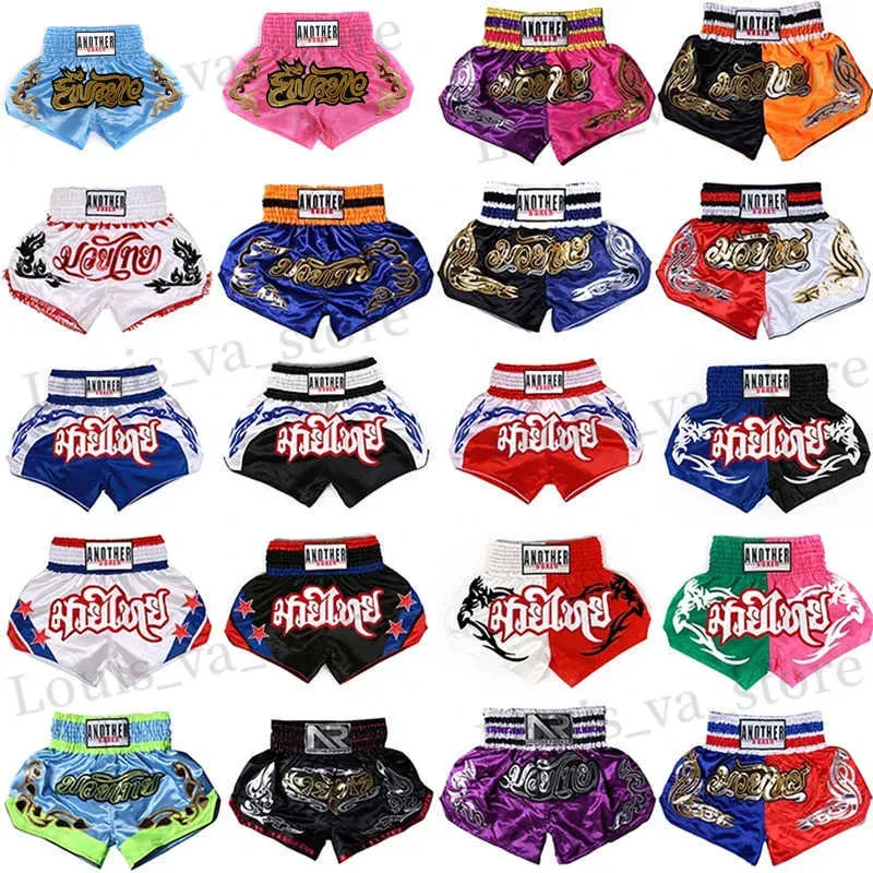 Herren Shorts Muay Thai Fight Shorts Junge atmungsaktive Kick -Boxenhose Frauen Männer Kinder MMA Training Shorts Sanda Grappling Kleider Kickboxing T240419