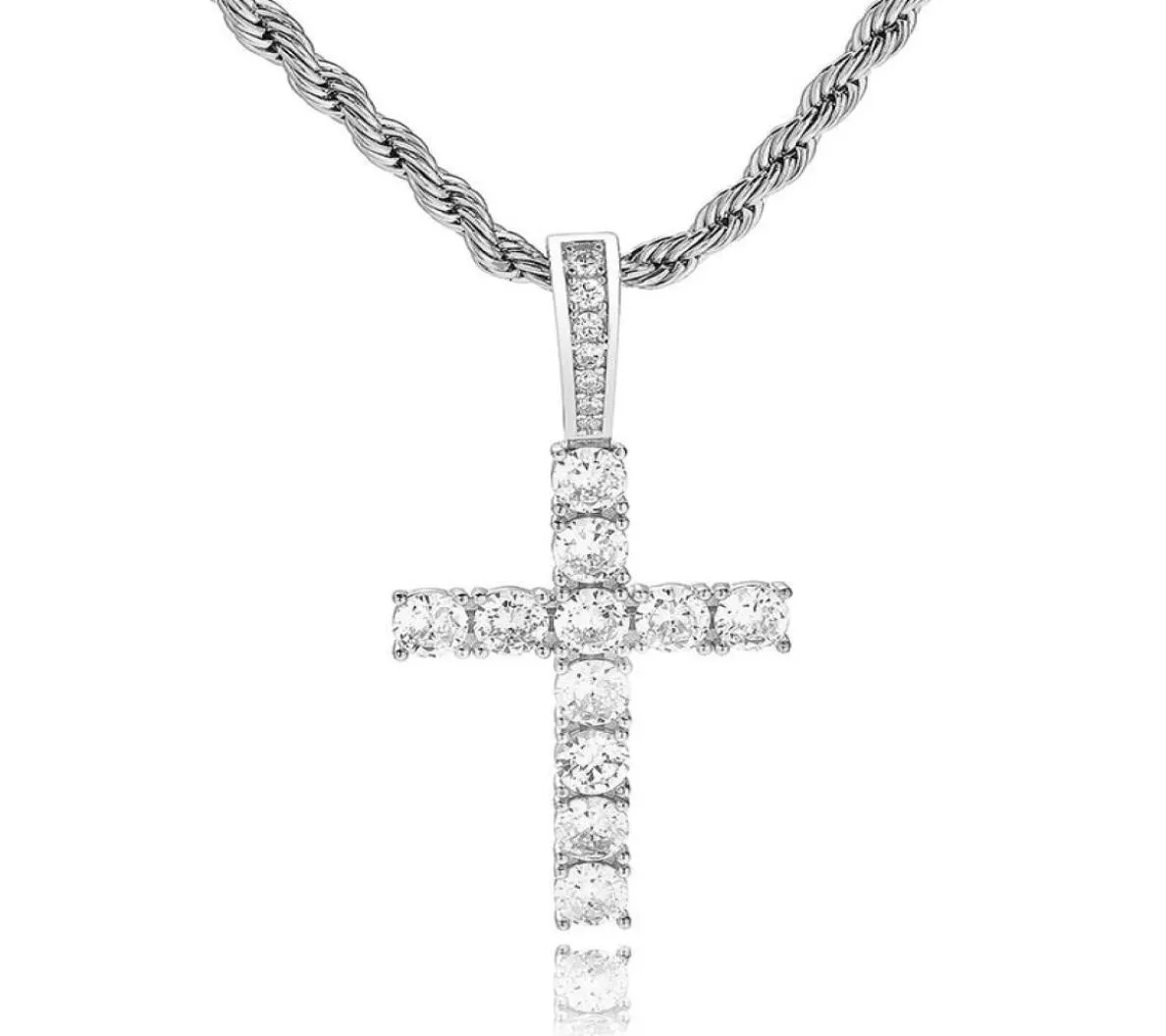 Luxury Designer 925 Sterling Silver Solid Back Pendant Necklace Iced Out CZ Men Women Hypoallergenic Jewelry1245172