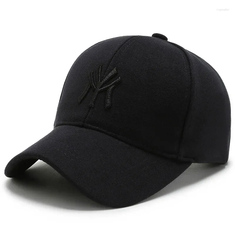 Capes de balle hivernale de baseball en laine masculine automne épais snapback chaud pour les hommes lettre broderie camionneur os gorras papa chapeau