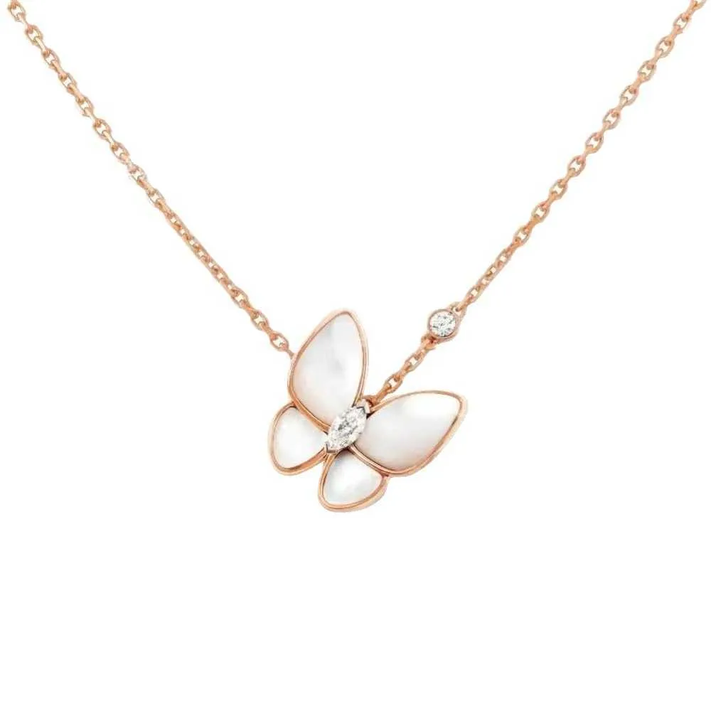 Brand de créateur Van New Butterfly Fritillaria Collier Womens High Edition Rosed Gold Fashion Orees Oreads with Logo