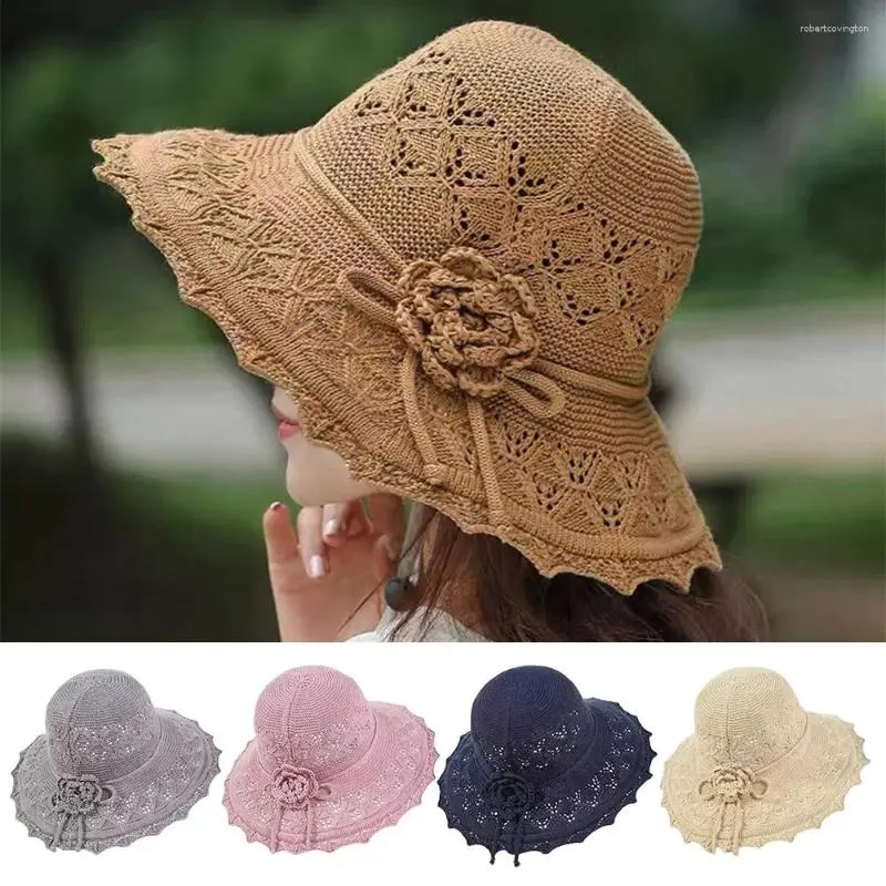 Beretti Donne Lady Girl Hat Fisherman Protezione da sole Visita Cappelli secchi larghi Brim Bowknot Panama Sun Shade Spring Summer Summer