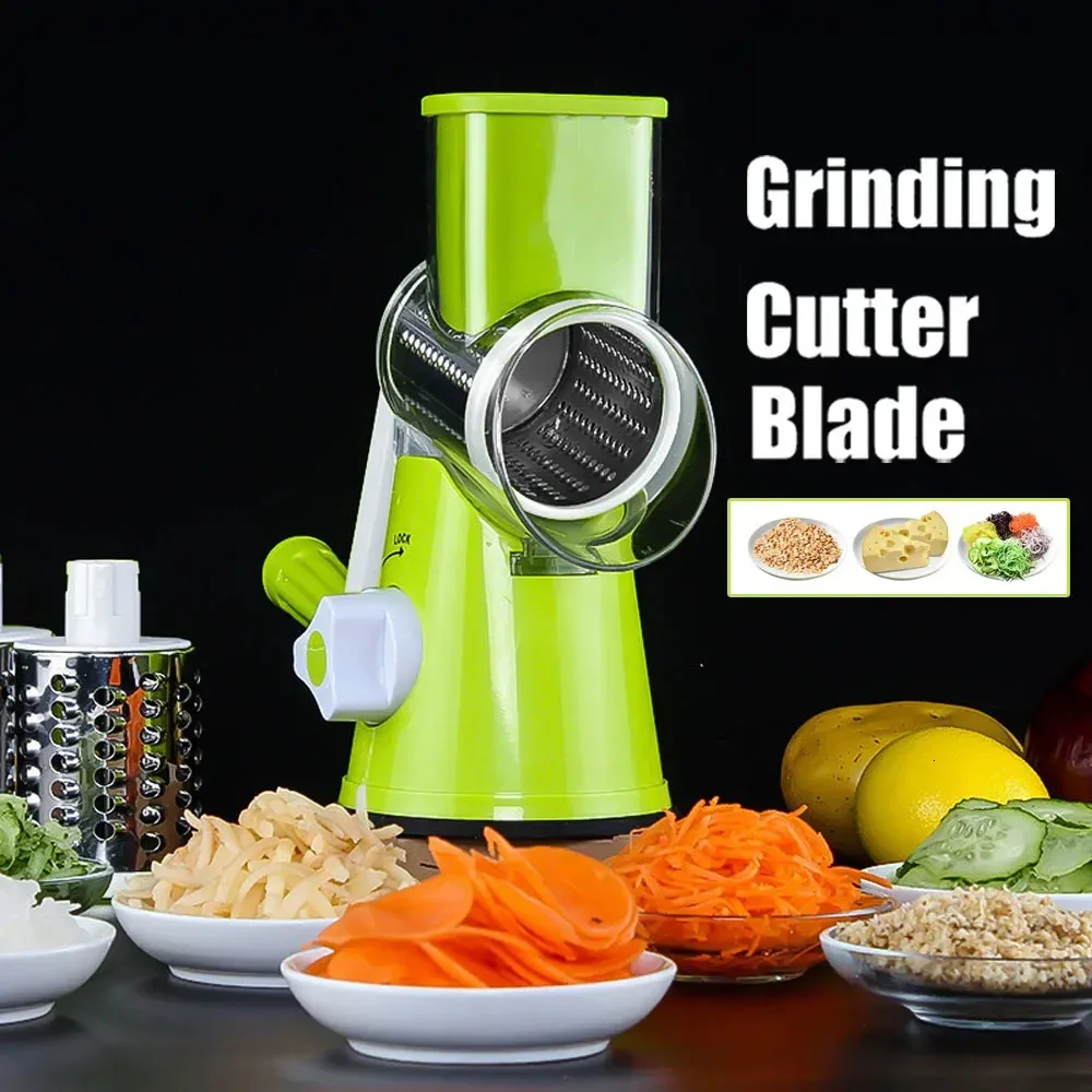 Multifunktion Veggie Chopper Kök Verktyg Manual Trummat Mat Mat Shredder Potato Fruit Slicer Vegetabiliska Cutter Meat Grinder 240415