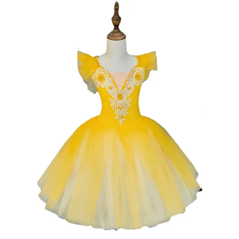 Dziecięcy sukienka baletowa 3-warstwowa Tutu Long Tutu spódnica brzucha Dance Dance Girl