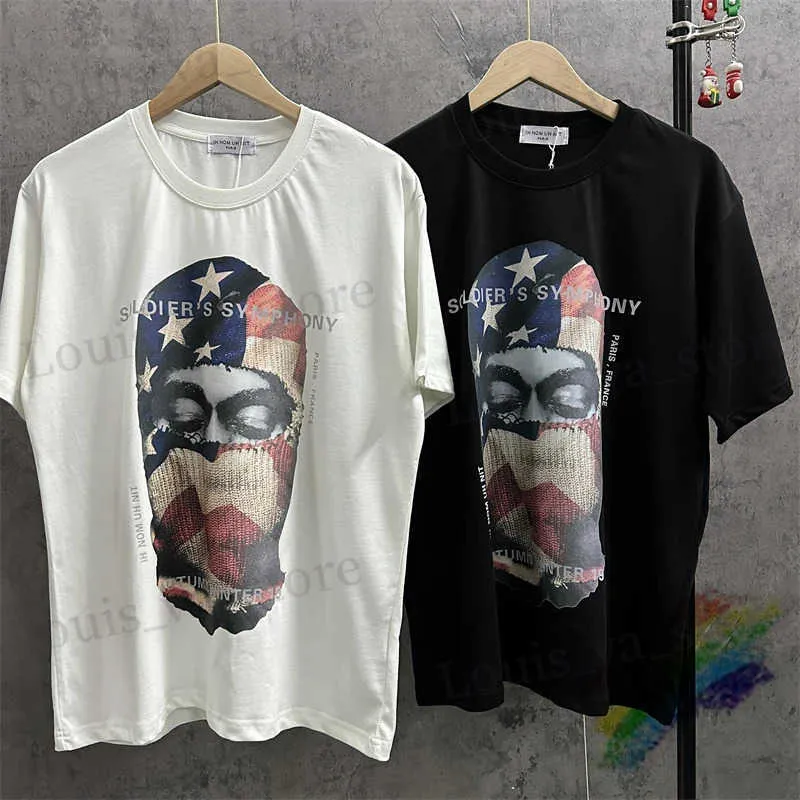 Camisetas masculinas Novas ih nom uh nit máscara de bandeira americana t Homen Mulheres Mulheres de alta qualidade T-shirt tops curtos slve t240419