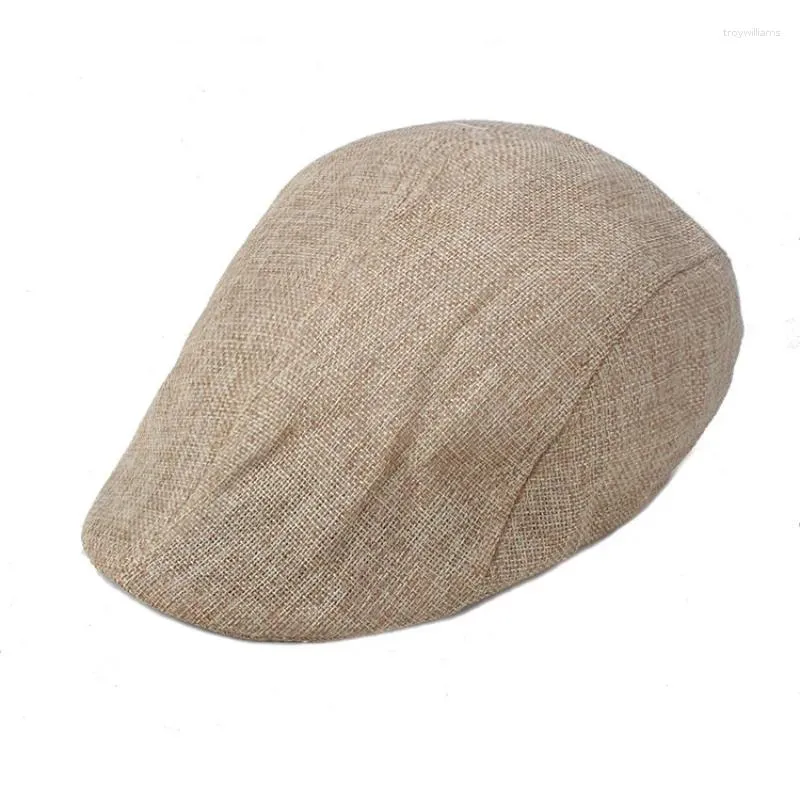 Beretten retro linnen ademende paperboy caps lente zomer voor mannen vrouwen buiten reizen wandelen casual director peaked cap