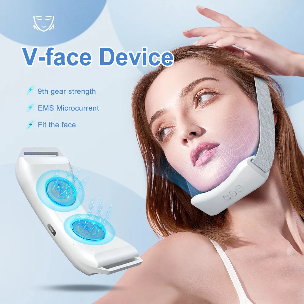 EMS Double Chin Remover Home Use V-Face Beauty Device de Máquina de levantamento de rosto Slimmagem Massagem Cuidado com a pele Anti rugas 240418