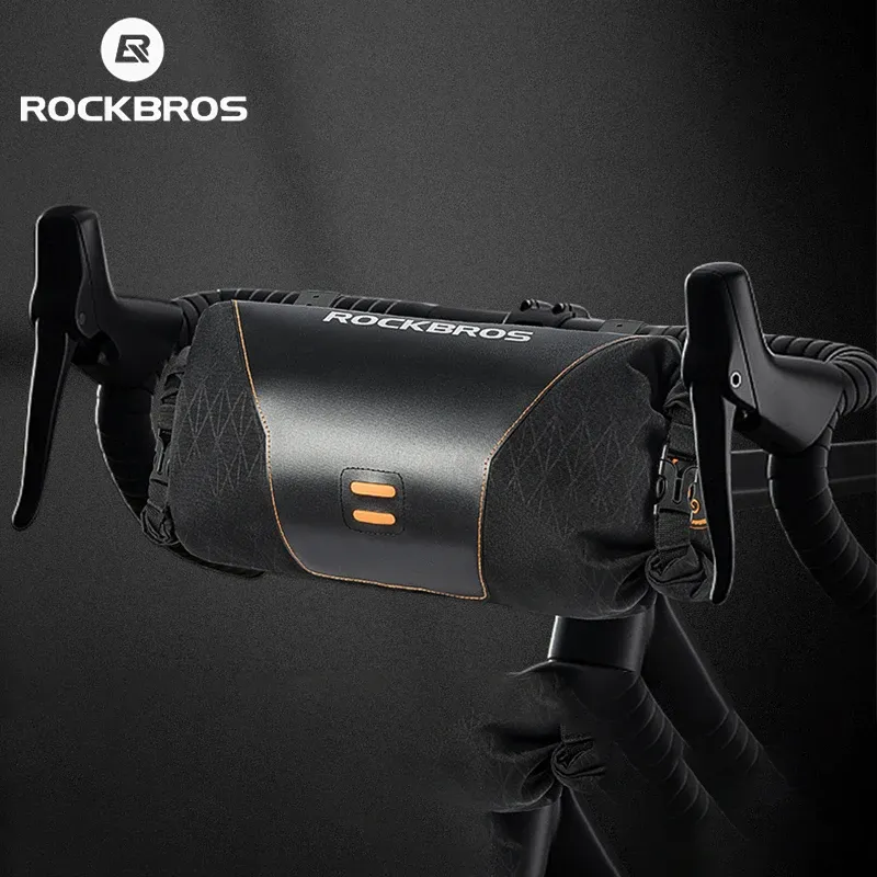 Bags ROCKBROS Bicycle Head Bag Polyester Waterproof Roll Luggage Pack MTB Road Bike Front Handlebar Bag Portable Cycling Equipment