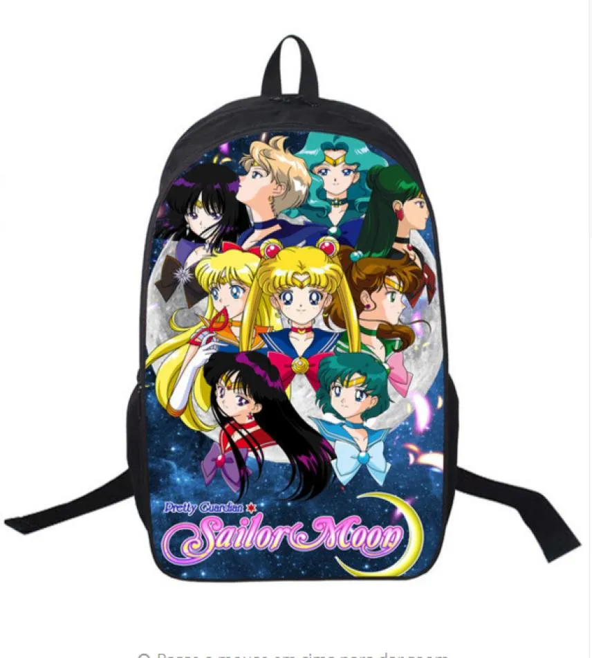 Anime Mochila Sailor Moon Fashion Backpack Saco para crianças meninas meninas para meninas para adolescentes Bagpack Men Men Men Men lazer