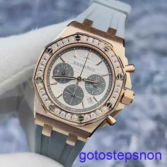AP Functional Wrist Watch Royal Oak Offshore Series 26231or Fonction de synchronisation de date de diamant d'origine 37 mm Garantie de carte de montre mécanique automatique
