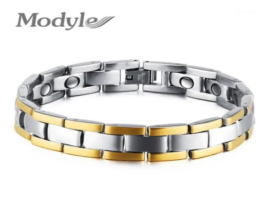 Cuff Whole Modyle Drop Mens Bio Energy Magnetic Theraphy Bracelet Stainless Steel Chain Link Adjustable Length12085740