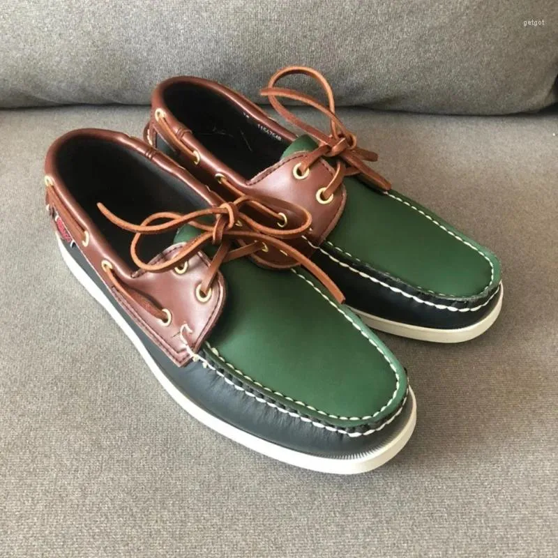 Casual Shoes Men Boat Footwear Fashion Brand Mens Driving Green Loafers Man Comfortable Flacts Adult Shoe