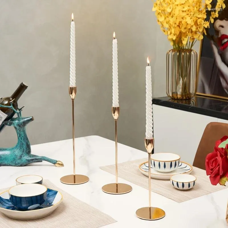 Candle Holders 3Pcs/Set Metal Simple Elegant Candlestick Romantic Candelabra For Wedding/Bar/Restaurant/Party/Home Decoration