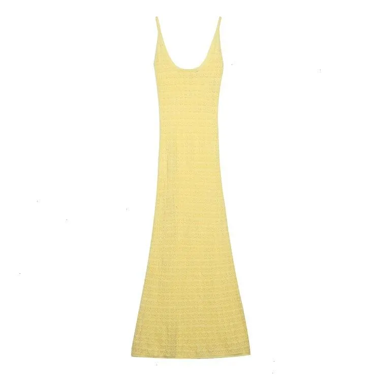 Womens Spring Early Vacation Style Jacquard Mesh Knitted Dress