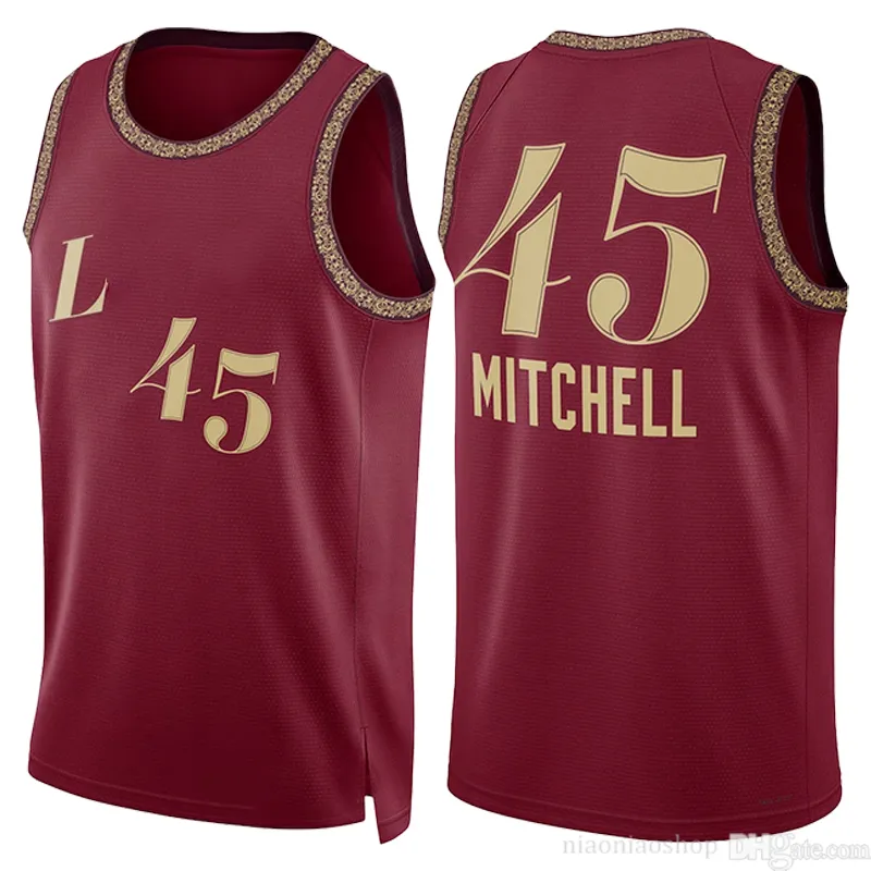 Clevelands Cavalier Donovan Mitchell Darius Garland Basketball Jerseys 6 Lebron 23 Джеймс Retro Red Red Stitchd