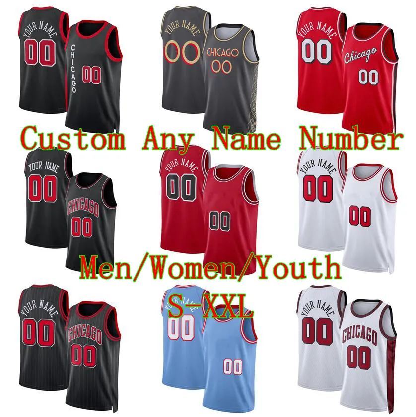 Demar Derozan Basketball Jerseys Zach Lavine Lonzo Ball Alex Caruso Any Numebr 2023/24 Fans City Jerseys Men Youth Women S-XXL