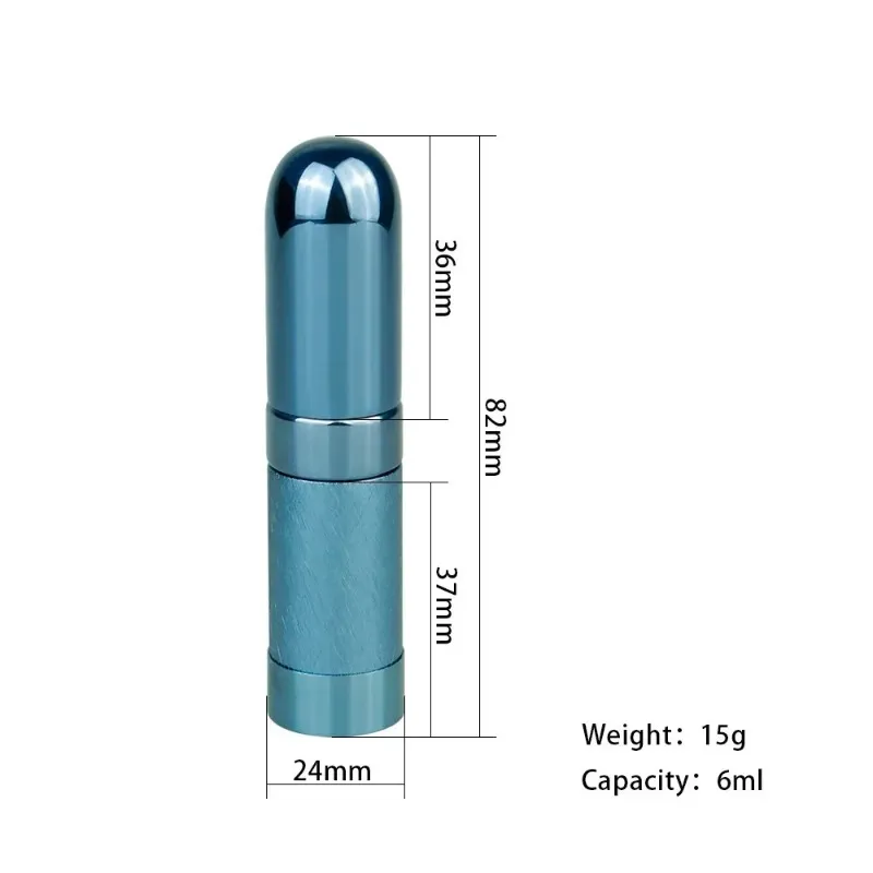 10st 6 ml kula bulk parfym flask spray aluminium rör tom flaska kosmetisk bärbar liten flaskglasfoder