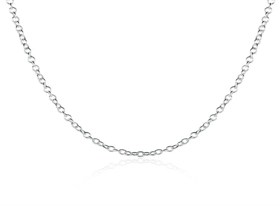 925 Halsband Silverkedja Fashion Jewelry Sterling Silver EP Link Chain 1mm Rolo 16 24 Inch2056695