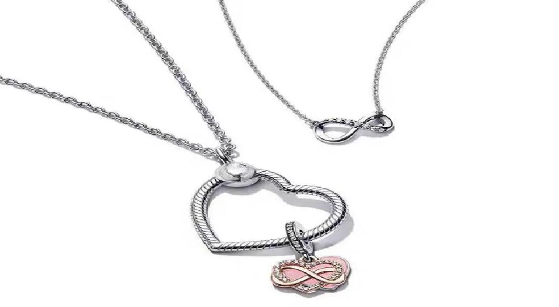 Ny 925 Sterling Silver Chain Pendant Necklace Eternity Necklace Original Box Womens Gift Jewelry2548148