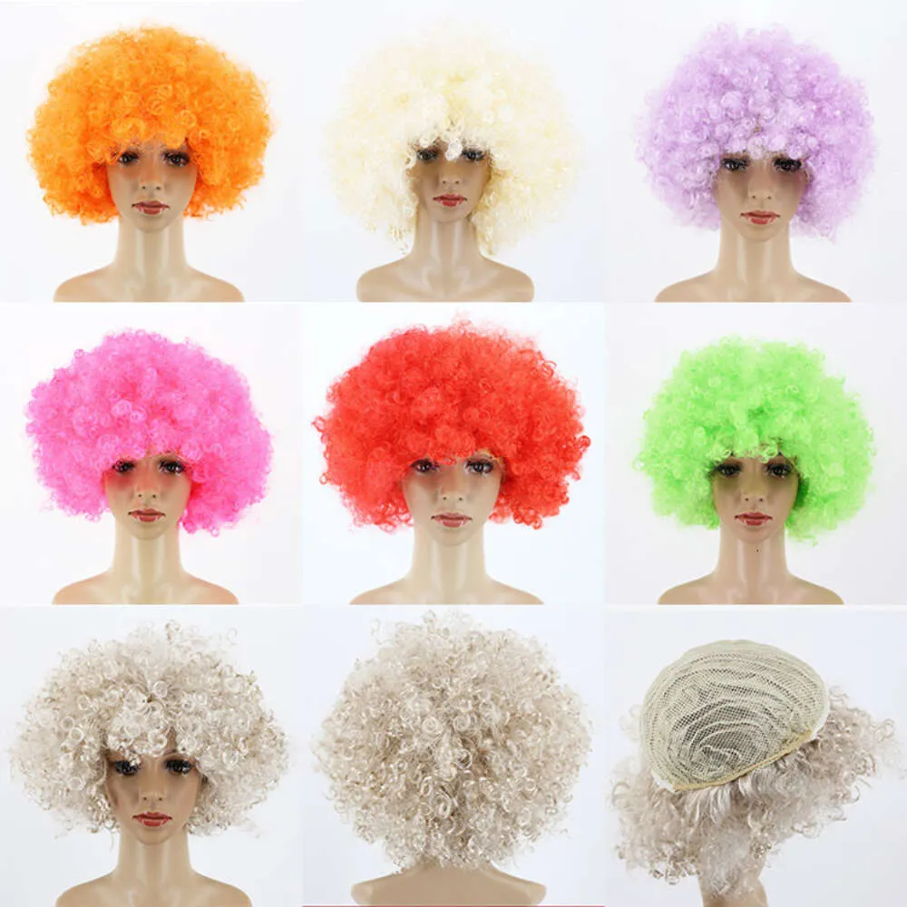 human curly wigs Halloween colorful explosive wig cosplay wig clown head cover