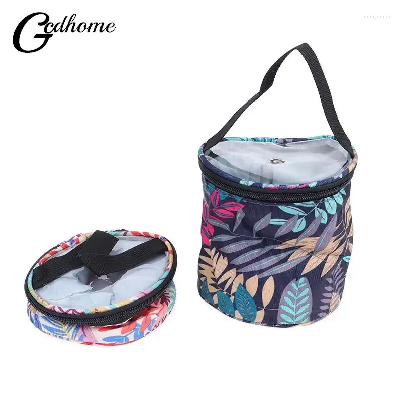 Sacs de rangement sac de fil de mode rond rond en laine en tricot bleu couleur voyage organiser les outils de couture accessoires