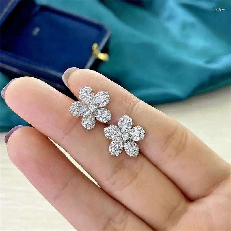Stud Earrings CAOSHI Aesthetic Lady Everyday Wearable Accessories Chic Flower Shape Design Jewelry For Women Exquisite Gift