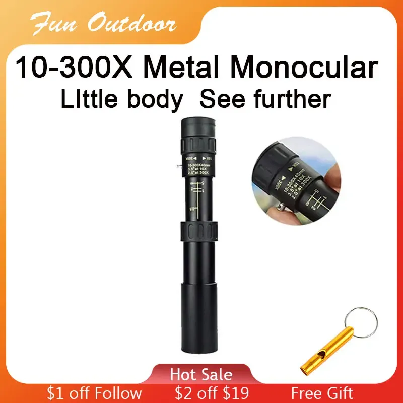 Telescopes 10300x40mm Monocular Telescope Professional Bak4 Lens Hd Metal Lll Night Vision Monocular Telescope for Hunting Tourism Camping