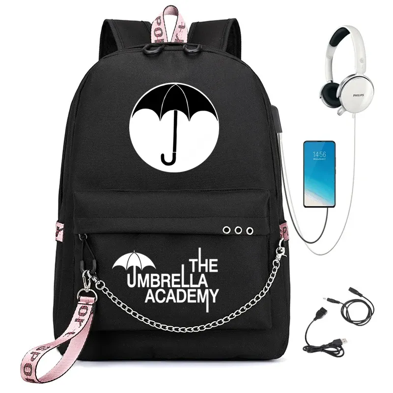 Sacs The Umbrella Academy Teenage Girls Boys Backpack Students Sacs Sacs Sacs Patché