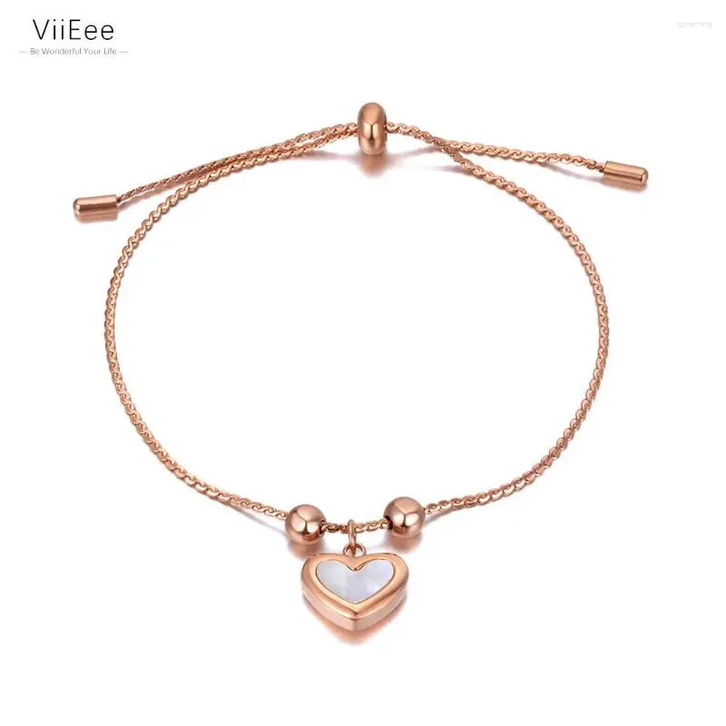 Braccialetti di fascino VIIEEE FASHIE 316L CUOTTO DI SCHETTO IN ACCIAIO IN INSIORE PER DONNE BRACCHIALE REGOLABILE BRACHETTRIA VB20244 VB20244