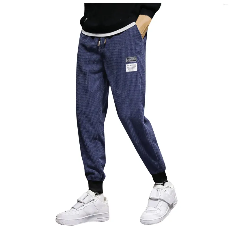 Men's Pants Baggy Harem Hip Men Track Cuff Solid Color Loose Drawstring Man Trousers Y2k Clothes With Pocket Pantalones Gym Work