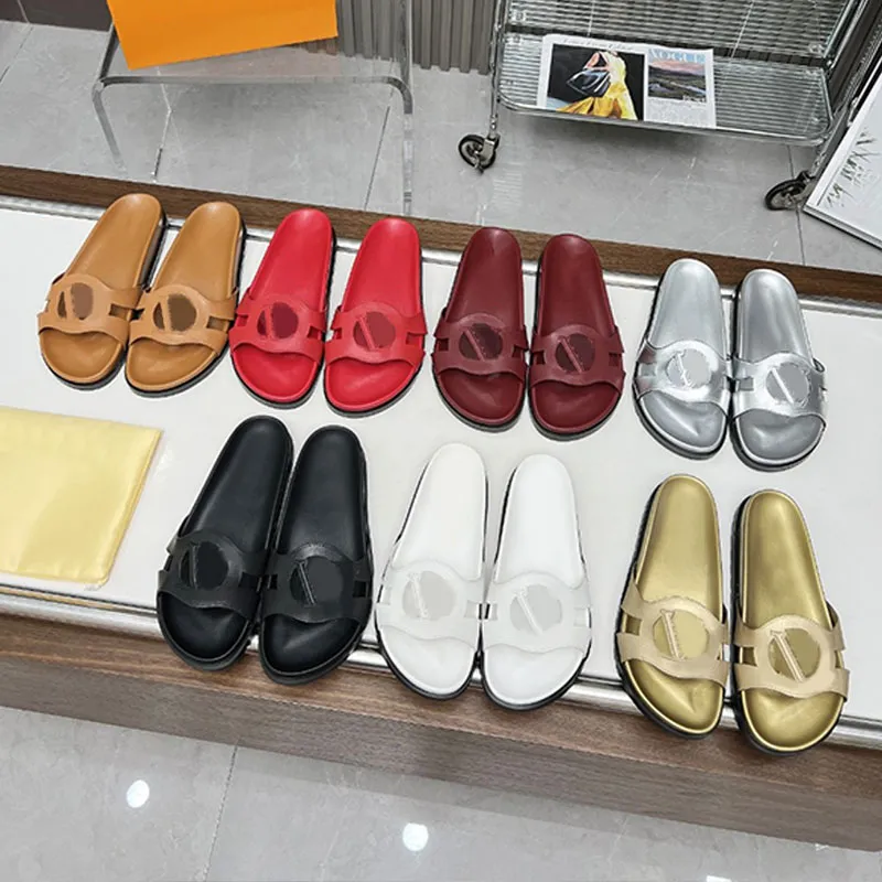 Pantofole da donna slip scarpe sandali da pavimento sandali in rilievo in pelle di plancia da culla in rilievo donna piatta lettere di scarpe colorate slipper