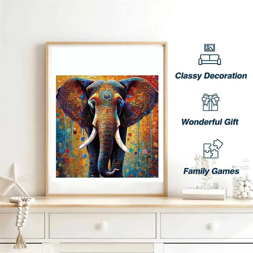 Puzzle 3d Elefante Animal Inginesco in legno Pruzzo dono educativo fai -da -te il relinatore di cervelli bambini Difficoltà Difficoltà Famiglia Famiglia Famiglia Famiglia interattiva in legno 240419