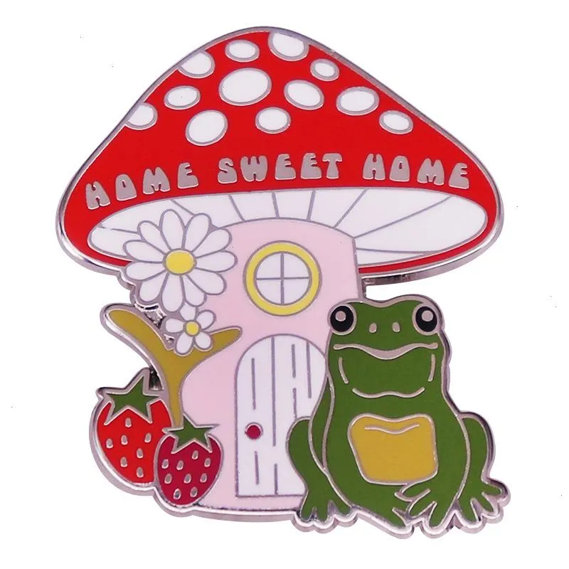 Sweet Home Frog Mushroom House House Boglione Cappello Accessori in metallo Regalo