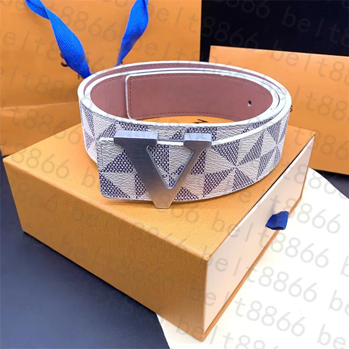 Initiales Silver Buckle Reversible Belt 40mm Belts For Women Designer Mens Men Luxury Leather Womens Brown Monogram Damier Azur Blue White Damier Grap