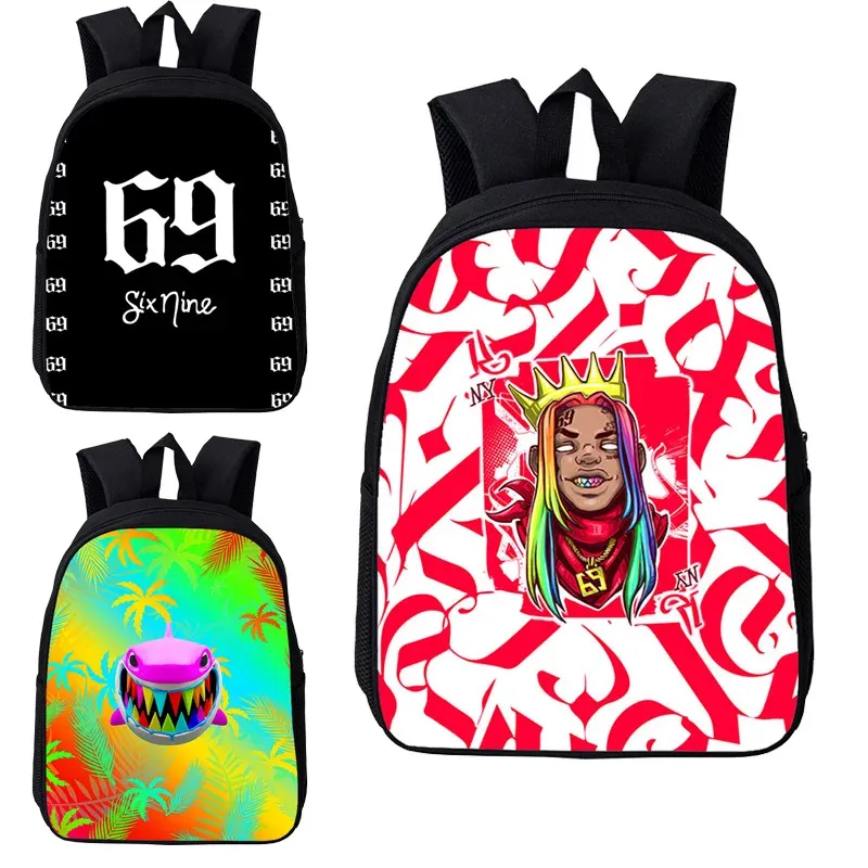 Backpacks 3D Print Zipper Schoolbags Anime 6ix9ine Backpack Children Cartoon Tekashi 69 Bag for Teenager Album GOOBA 12/16 Inch Mochila